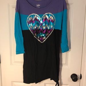 Purple blue and black dress